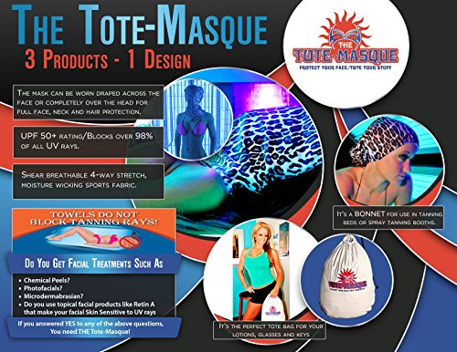 UV Tanning Face Protection Mask & Hair Protection Bonnet & Tote bag