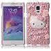 Galaxy Note 4 Case FiveLimit(TM) Luxury 3D Bling Crystal Pearl Love Pink Hello Kitty Flower Design Diamond Case Cover For Samsung Galaxy Note 4 SM-N910S SM-N910C (Package includes: 1 X Screen Protector) (Pink Cute Hello Kitty)
