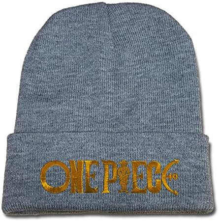 DEBANG One Piece Logo Beanie Fashion Unisex Embroidery Beanies Skullies Knitted Hats Skull Caps Grey