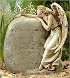 Joseph's Studio Angel With Memorial Rock Outdoor Garden Statue 11