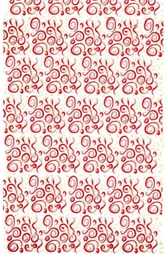 Swirls Red & Gold Cocoa Butter Chocolate Transfer Sheet by GSA
