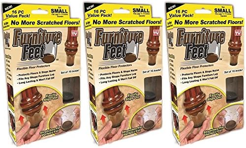 Furniture Feet OFFSMC124 Stretchable Furniture Slider Pads (for Leg Size of 7/8-1.25 inches), 48 Count