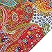 Rajasthali Indian Cotton Bedspread Twin Size Floral Print Kantha Stitch, 90 X 62 Inches