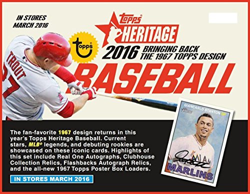 MLB 2016 Topps Heritage Baseball Blaster Box Trading Cards, Small, Black