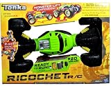 Tonka 2 Sided Stunt 27 MHz 3 Channels 4×4 Radio Control Vehicle – Green/Red RICOCHET R/C with Suspension Lift for High Ride Plus Remote Control, Batteries and Charger (Vehicle Dimension: 10″ x 18″ x 4-1/2″)