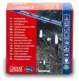 Konstsmide 6020-200 LED Minilichterkette (80 kalt wei&szlig;e Dioden, Retro Design, 24V Au&szlig;entrafo, 4.8W, gr&uuml;nes Kabel)
