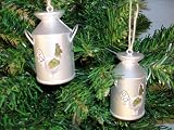 Metal Milk Can Chicken Design Christmas Ornament