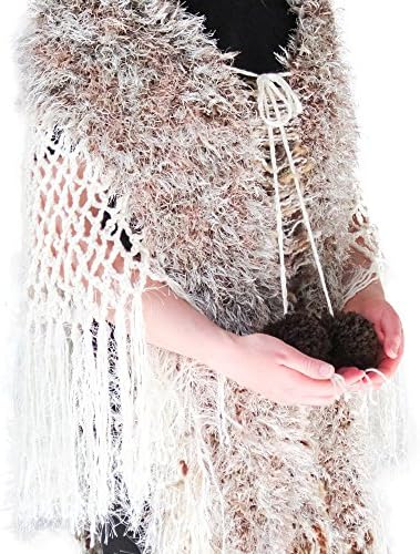 Shawl Poncho Crochet Lace Fringe Tree of Life S-M