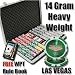 1000 Las Vegas Poker Chip Set with Free WPT Rule Book. 14 Gram Heavy Weighted Poker Chips.
