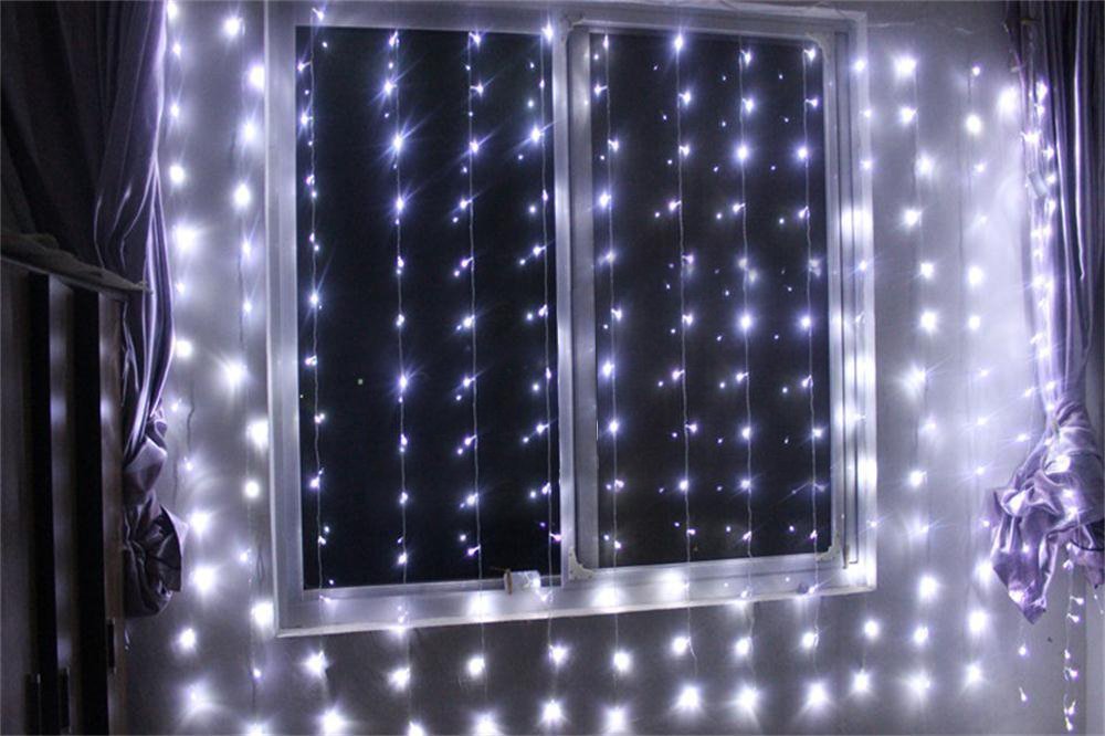 Amazon.com: DLLL New Pure white 300 LED Window Curtain Icicle ...
