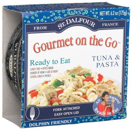 St. Dalfour Gourmet On The Go, Ready to Eat  Tuna & Pasta, 6.2 Ounce Tins (Pack of 12)
