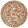 Hand-carved 20" Camphor Wood " Fish In Lotus Pond "Wall Hanging