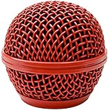 Seismic Audio SA-M30Grille-Red Replacement Red Steel Mesh Microphone Grill Head for Shure SM58, Shure SV100