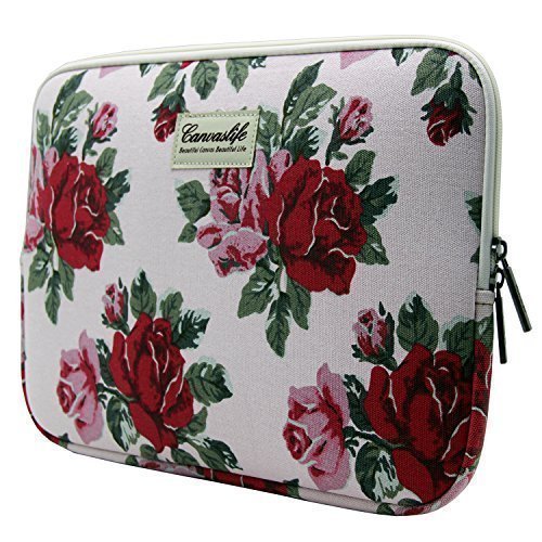 Canvaslife Pink Flower Patten Laptop Sleeve 13 Inch Macbook Air 13 Case Macbook Pro 13 Sleeve and 13.3 Inch Laptop Bag