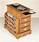 Oak Magazine Cabinet Table