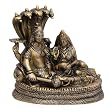 Worship Statue Lord Vishnu and Goddess Laxmi Brass Figurines 5.5 inches (vishnub009)