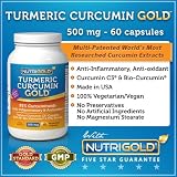Turmeric Curcumin GOLD with 95% Curcuminoids, 500mg, 60 Vegetarian Capsules (Featuring Curcumin C3 Complex, BCM-95, and BioPerine)