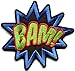 BAM! superhero comics retro fun embroidered applique iron-on patch new