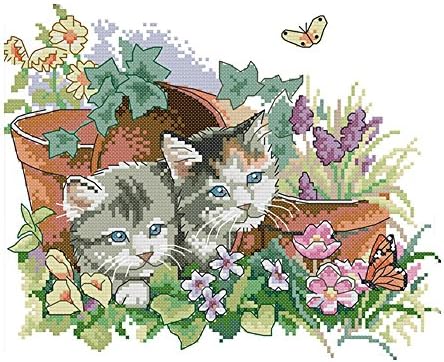RUIMI Cross Stitch Set 11CT Season Cat 39x33cm