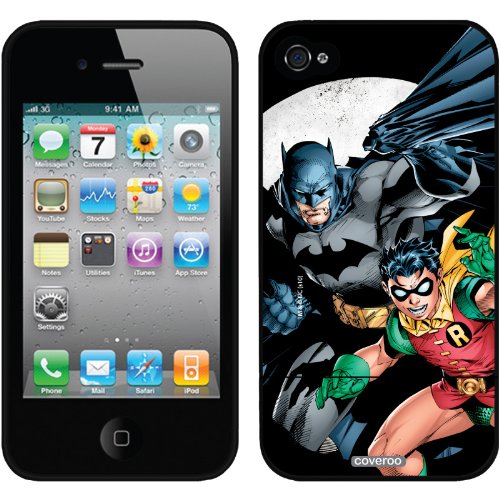 Batman & Robin - Spotlight design on a Black iPhone 4 / 4S Slider Case by Coveroo