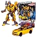 Hasbro Year 2010 Transformers Movie Series 3 "Dark of the Moon" Leader Class 10 Inch Tall Robot Action Figure with MechTech Weapon System Plus Light and Sound - Autobot BUMBLEBEE with Pop-Out Blasters (Vehicle Mode: Camaro Concept)_s-1