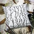 Bettino - [Black Branch] Decorative Pillow Cushion / Floor Cushion (23.6 by 23.6 inches)