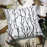 Bettino - [Black Branch] Decorative Pillow Cushion / Floor Cushion (23.6 by 23.6 inches)