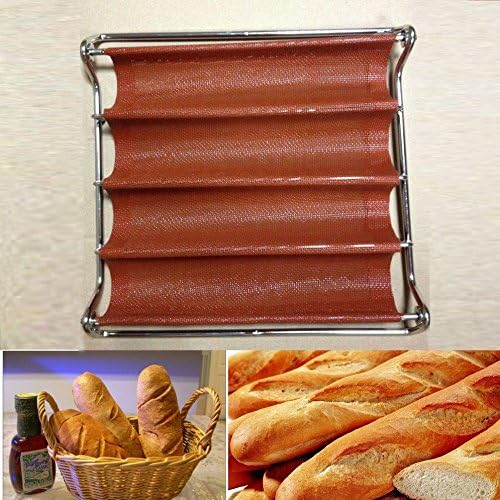 4 Loaf Nonstick Silicone French Bread Baguette Pan Bakery Bakeware Tool