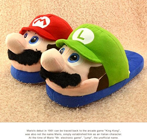Banado® (Adult) Super Mario Brothers Plush Slippers Anime Cotton Slippers Stuffed Slippers