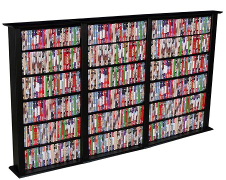 Spartak Bookcase Media Tower – Triple 2403WALNUT (Walnut) (50″H x 76″W x 9.5″D)