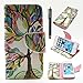 5S Case, iphone 5 5S Wallet CASE - Tree of Life Pattern Premium PU Leather Wallet Case Stand Cover with Card Slots Cash Compartment for Apple iphone 5 5S + CoolGiftCase Stylus