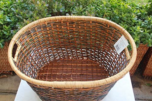 FB450140: WICKER/FERN STORAGE BASKET WITH HANDLES