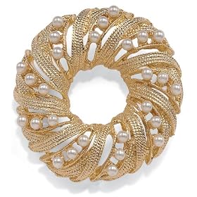 Simulated Pearl Circle Pin