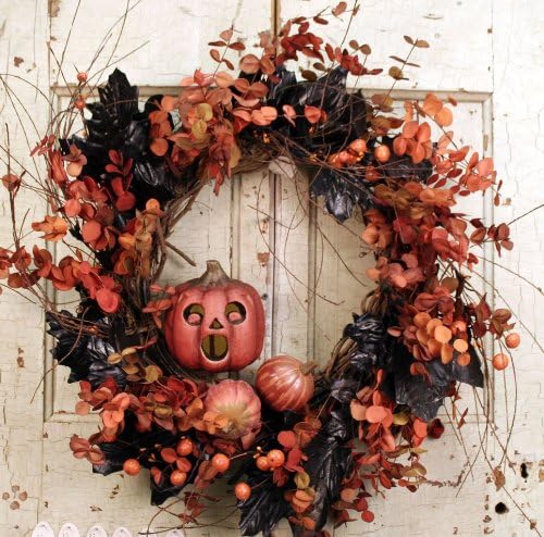 24" Halloween Wreath with Pumpkin Man
