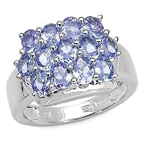 2.20 Carat Genuine Tanzanite Sterling Silver Ring