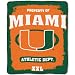 Miami Hurricanes College Style 50x 60 Imprint Micro Raschel Blanket/Throw - NCAA College Athletics