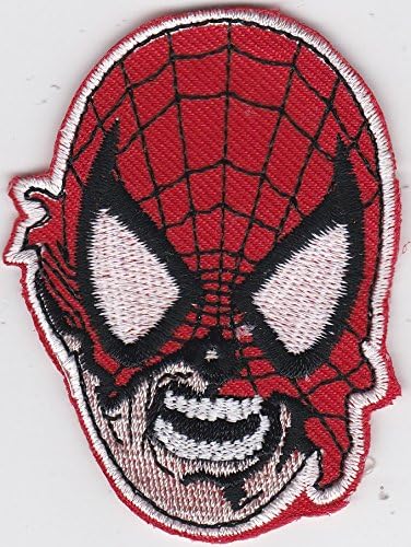 [PATCHES 173] SPIDERMAN FACE MASK Super Hero Movie Cartoon 3D Embrodiered Badges for Pants Cloth Jeans Jackets Vest 2"x3"
