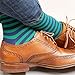 Sock Habit Men's Patterned Dress Socks Colorful Fun Striped Shamrock, Blue/Green, Shoe Size 9 to 11.5