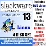 #2: Slackware 13 Linux, 4-disks DVD Set, Includes "Introduction to Linux" video-DVD, Linux Training Library and printed Quick Reference Card of Linux commands, Contains both 32-bit and 64-bit versions, includes Complimentary Evaluation Exam