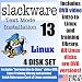 Slackware 13 Linux, 4-disks DVD Set, Includes "Introduction to Linux" video-DVD, Linux Training Library and printed Quick Reference Card of Linux commands, Contains both 32-bit and 64-bit versions, includes Complimentary Evaluation Exam