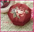 Classic Wild Roses Wool Needlepoint Jewelry Box-red