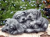 Eigenschaften Tiefes Kunsthandwerk GbR  / Tierfigur Hund Welpen Welpentrio schiefergrau