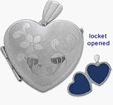 Sterling Silver Heart Shaped Locket with Diamond Cut Pattern with Chain