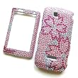 Sidekick 4G T839 (T-Mobile) Snap-on Protector Hard Case Rhinestone Cover "Pink Flowers" Design