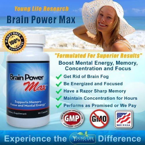 Brain Power Max - Premium Maximum Strength Brain Supplement. Don't Compromise - Get the Best Booster to Improve Mental Energy, Memory, Focus, Brain Fog, and Concentration! ** 100% GUARANTEED **