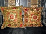 Pillow Covers Cases Golden Green Embroidery Cushion Covers