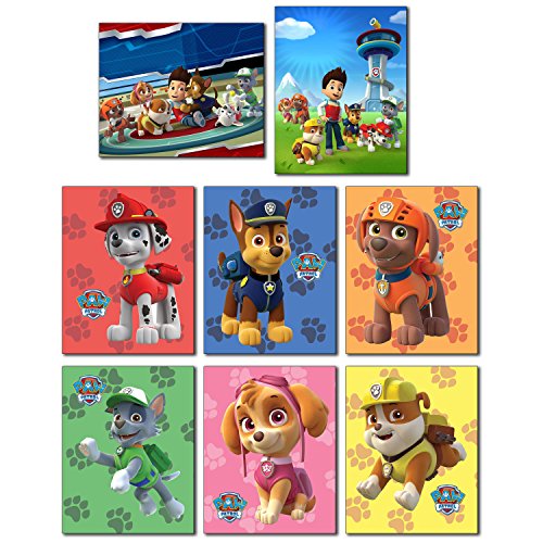 PAW PATROL Wall Art Poster Prints - Set of Eight 8x10 Photos - Everest Ryder Chase Marshall Skye Zuma Rubble