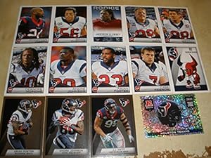 2014 Panini Texans (Clowney RC) NFL Sticker Collection Team Set. TEAM SET INCLUDES: Texans Logo, Rush Zone, J J Watt, Andre Johnson, Arian Foster, Case Keenum, Arian Foster, Andre Johnson, DeAndre Hopkins, Garrett Graham, J J Watt, Jadeveon Clowney, Brian Cushing, Johnathan Joseph