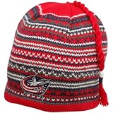 Reebok Columbus Blue Jackets Red Northern Lights Tassel Knit Beanie