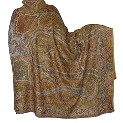 Womens Wrap Wool Paisley Shawls Stole 84 x 40 inches (psley382)